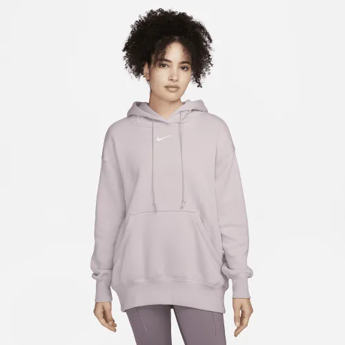 Nike Sportswear Phoenix Fleece женская оверсайз Pullover Толстовка с капюшоном цвет фиолетовый