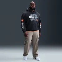 Nike Club мужские оверсайз French Terry Pullover Толстовка с капюшоном цвет черный