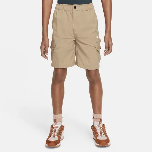 Nike Outdoor Play Big дитячі Woven Cargo шорти колір коричневий