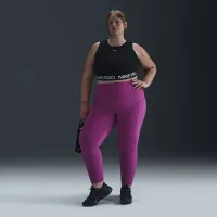Nike One женская С высокой Талией 7/8 лосины с карманами(большие размеры) цвет фиолетовый