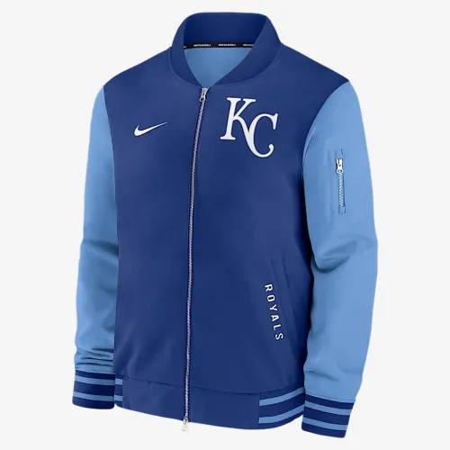 Kansas City Royals Authentic Collection Dugout мужские Nike MLB Full-Zip Bomber Куртка синий