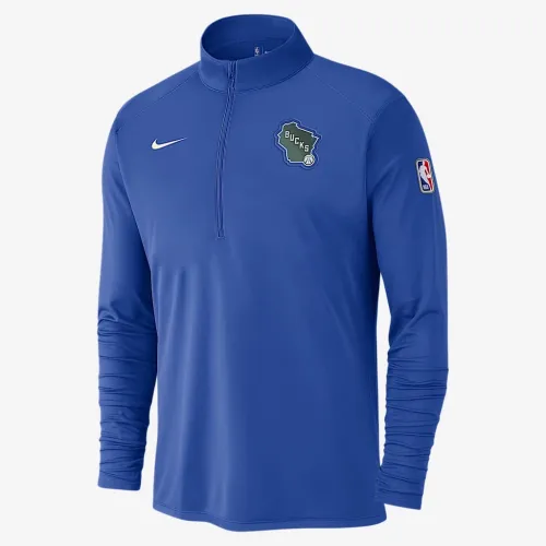 Milwaukee Bucks City Edition чоловічі Nike Dri-FIT NBA 1/2-Zip Long-Sleeve Top блакитний
