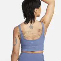 Nike Zenvy Rib женская Light-Support Non-Padded Longline Sports Bra синий