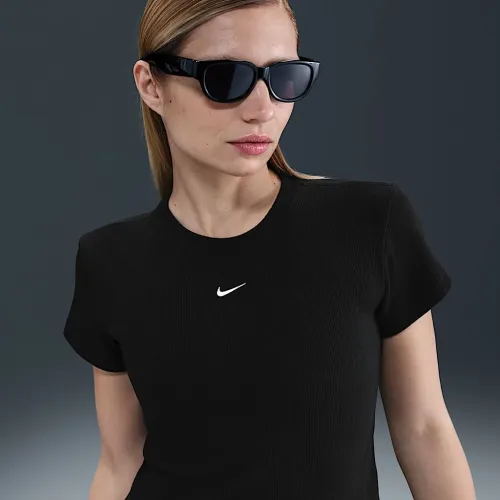 Nike Sportswear женская Tight Ribbed Short-Sleeve футболка цвет черный