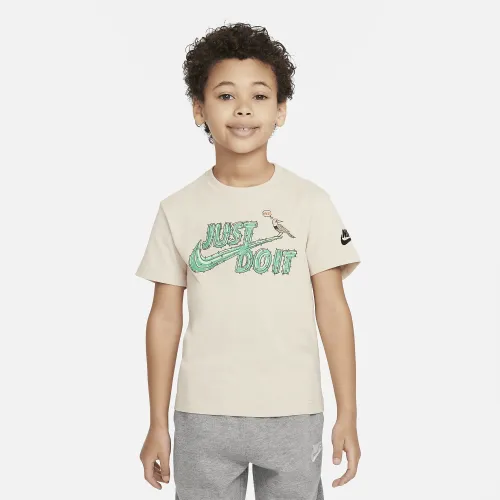 Nike Little детские оверсайз Graphic футболка цвет коричневый