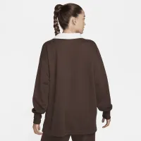 Nike Sportswear Essential женская оверсайз Long-Sleeve Polo цвет коричневый