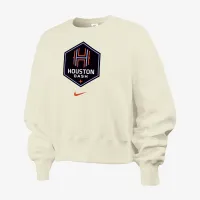 Houston Dash Phoenix Fleece женская Nike NWSL Crew-Neck свитшот цвет белый