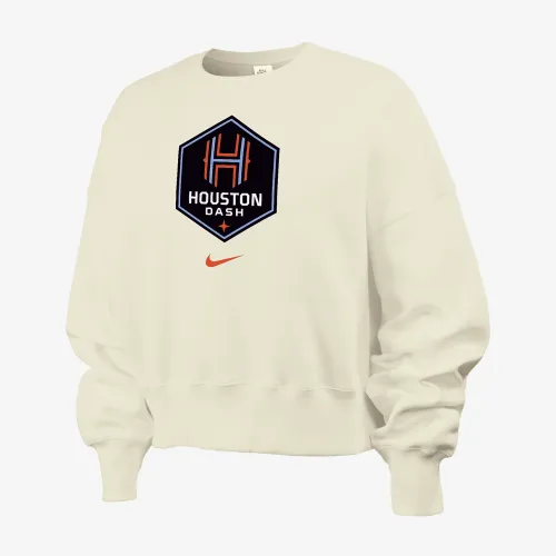Houston Dash Phoenix Fleece женская Nike NWSL Crew-Neck свитшот цвет белый