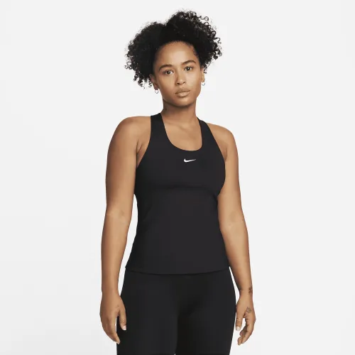 Nike Swoosh жіноча Medium-Support Padded Sports Bra Tank колір чорний
