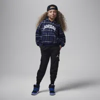 Nike Jordan Brooklyn Essentials Little детские Plaid Print Pullover Толстовка с капюшоном синий