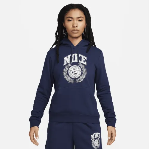 Nike Sportswear Club Fleece женская Толстовка с капюшоном синий