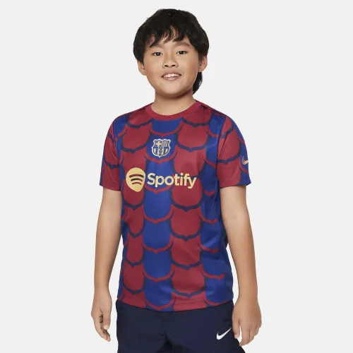 FC Barcelona Academy Pro Big детские Nike Dri-FIT Soccer Pre-Match Top синий