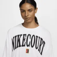 NikeCourt Heritage женская Over-оверсайз Crew-Neck Graphic Tennis свитшот цвет белый