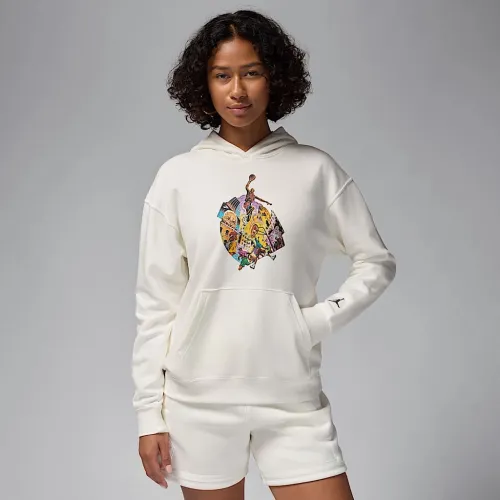 Nike Jordan Brooklyn Fleece жіноча Graphic Pullover Толстовка з капюшоном колір білий
