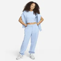 Nike Sportswear Phoenix Fleece женская С высокой Талией оверсайз Sweatpants синий