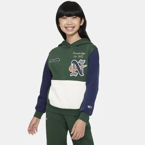 Nike Sportswear Club Fleece Big детские Толстовка с капюшоном цвет зеленый