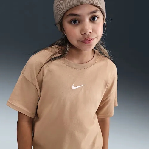Nike Sportswear Essential Big детские (Girls') футболка цвет коричневый