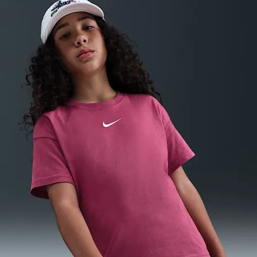 Nike Sportswear Essential Big детские (Girls') футболка цвет фиолетовый