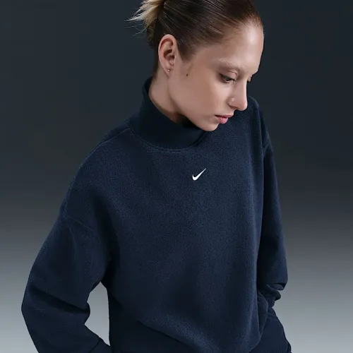 Nike Sportswear Phoenix Plush жіноча Cozy Fleece оверсайз Mock-Neck Top блакитний