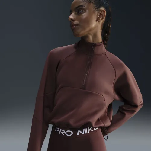 Nike Dri-FIT Prima женская 1/2-Zip тренировочные Top цвет коричневый