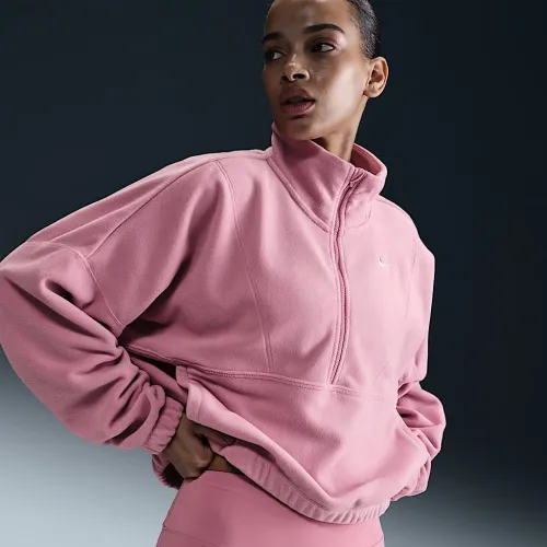 Nike One жіноча Therma-FIT оверсайз 1/2-Zip Fleece Top Pink