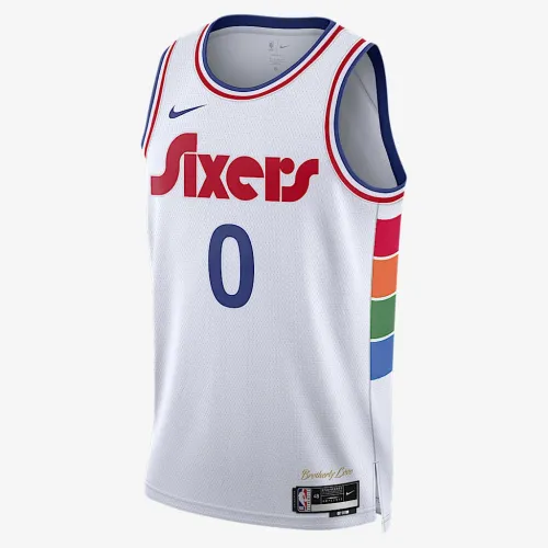 Tyrese Maxey Philadelphia 76ers 2024/25 City Edition мужские Nike Dri-FIT NBA Swingman Jersey цвет белый