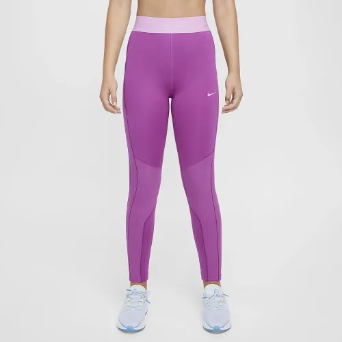 Nike Pro Girls' Therma-FIT Mid-Rise лосіни колір фіолетовий