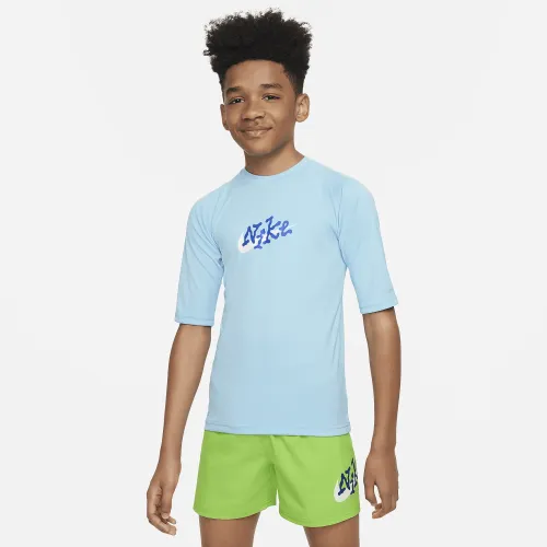 Nike Swim Scribble Big детские (для мальчиков) Short-Sleeve Hydroguard синий