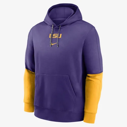 LSU Tigers Sideline Team Issue Club чоловічі Nike College Pullover Толстовка з капюшоном колір фіолетовий