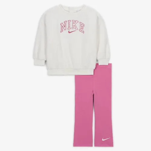Nike Swoosh Spirit Baby (12-24M) Crew and лосины набор Pink
