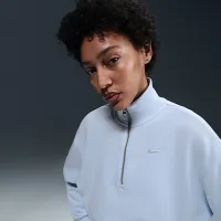 Nike Sportswear Phoenix Fleece жіноча 1/4-Zip Cropped світшот блакитний