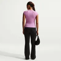 Nike Sportswear Chill Knit женская Tight Short-Sleeve Ribbed Top цвет фиолетовый