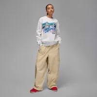 Nike Jordan Brooklyn Fleece женская Crew-Neck свитшот цвет коричневый