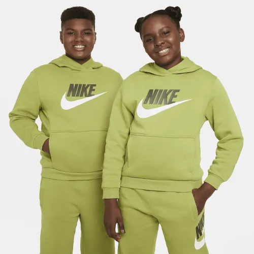 Nike Sportswear Club Fleece Big дитячі Толстовка з капюшоном (Extended Size) колір зелений