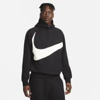 Nike Swoosh мужские 1/2-Zip Fleece Толстовка с капюшоном цвет черный