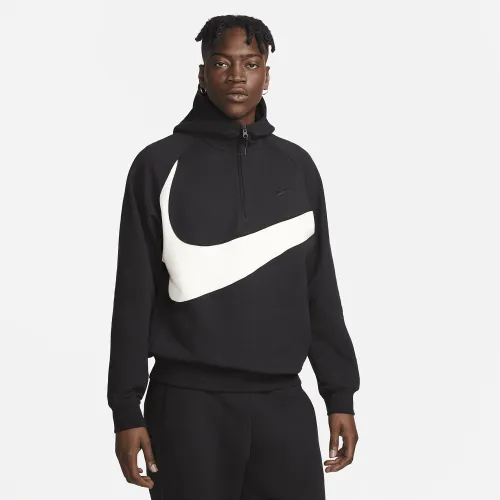 Nike Swoosh мужские 1/2-Zip Fleece Толстовка с капюшоном цвет черный