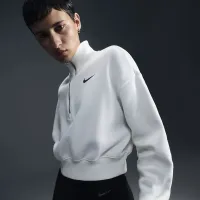 Nike Sportswear Phoenix Fleece женская 1/2-Zip Cropped свитшот цвет белый