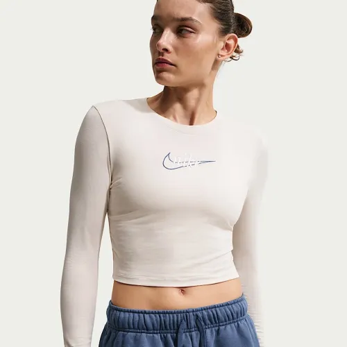 Nike Sportswear жіноча Slim Long-Sleeve футболка колір коричневий