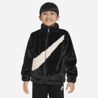 Nike Little детские Swoosh Faux Fur Куртка цвет черный