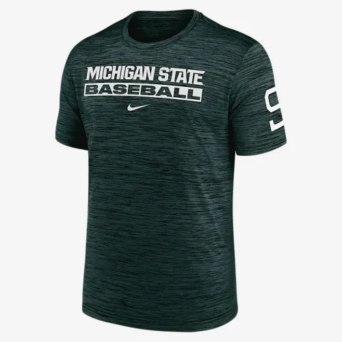 Michigan State Spartans Velocity Baseball Wordmark Stack чоловічі Nike Dri-FIT College футболка колір зелений