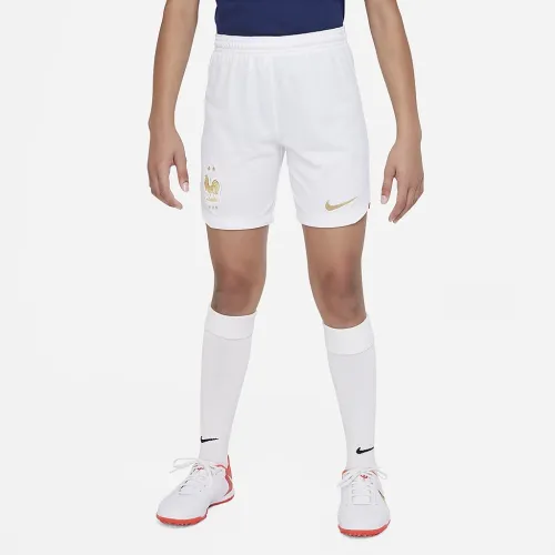 FFF 2022/23 Stadium Home Big детские Nike Dri-FIT Soccer шорты цвет белый