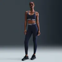 Nike Pro женская Mid-Rise Mesh-Paneled лосины синий