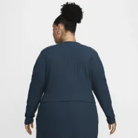 Nike Sportswear Chill Rib женская Slim Full-Zip Cardigan (большие размеры) синий