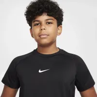 Nike Pro Big детские (для мальчиков) Dri-FIT Short-Sleeve Top (Extended Size) цвет черный