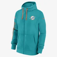 Miami Dolphins Sideline Team Issue Club чоловічі Nike Full Zip Толстовка з капюшоном колір зелений