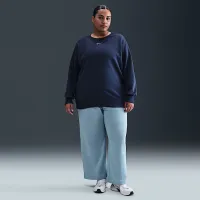 Nike Sportswear Phoenix Fleece женская оверсайз Crew-Neck свитшот (большие размеры) синий