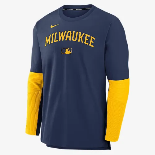 Milwaukee Brewers Authentic Collection Player чоловічі Nike Dri-FIT MLB Pullover світшот блакитний