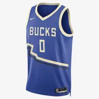 Damian Lillard Milwaukee Bucks 2024/25 City Edition чоловічі Nike Dri-FIT NBA Swingman Jersey блакитний