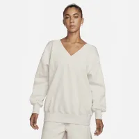 Nike Sportswear Phoenix Fleece женская оверсайз V-Neck свитшот цвет коричневый