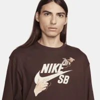 Nike SB Long-Sleeve Skate футболка колір коричневий
